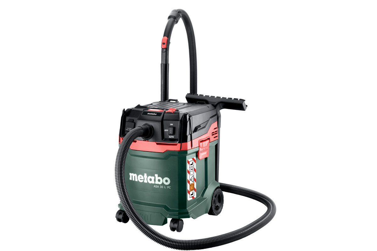 Metabo ASA 30 L PC - 1200 W - Trommel-Vakuum - Trocken&Nass - 30 l - 78 dB - Schwarz - Grün - Rot, Ansicht 2