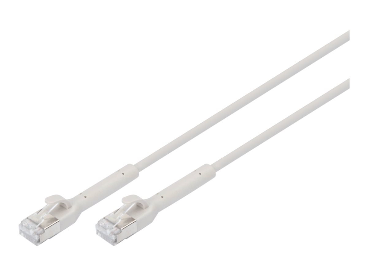 DIGITUS CAT 6A F-FTP abwinkelbares Patchkabel, Kupfer, 0,5 m, grau, 10 Stück