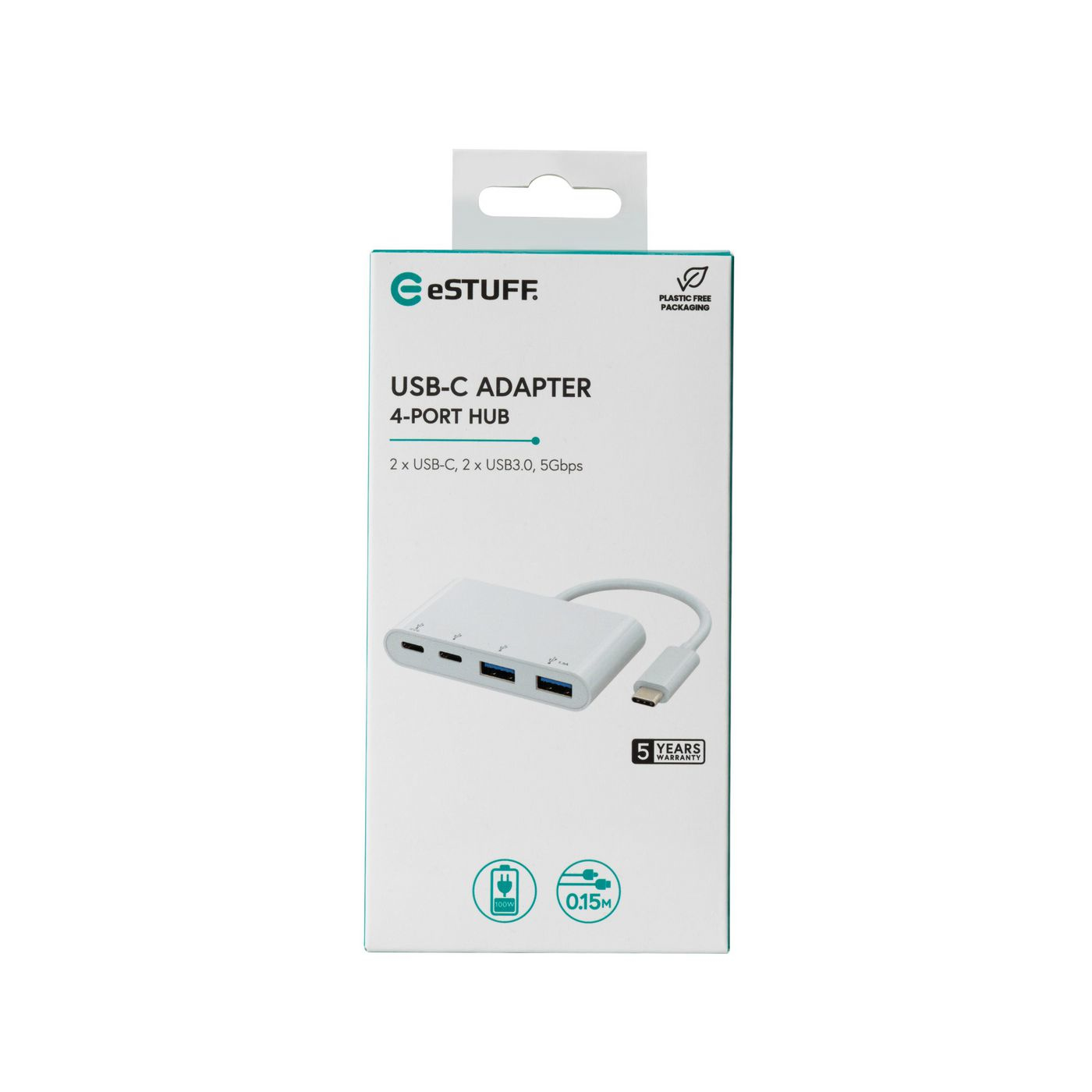 eSTUFF Hub - USB-C, 2x USB 3.0, 2x USB-C 3.1, Ansicht 2