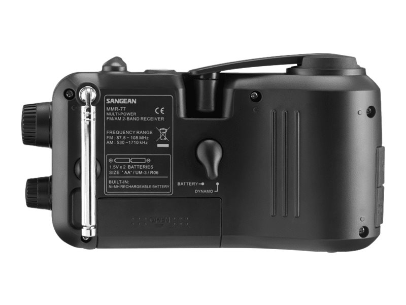 Sangean Electronics MMR-77 Outdoorradio MW UKW Handkurbel spritzwassergeschützt, Ansicht 2