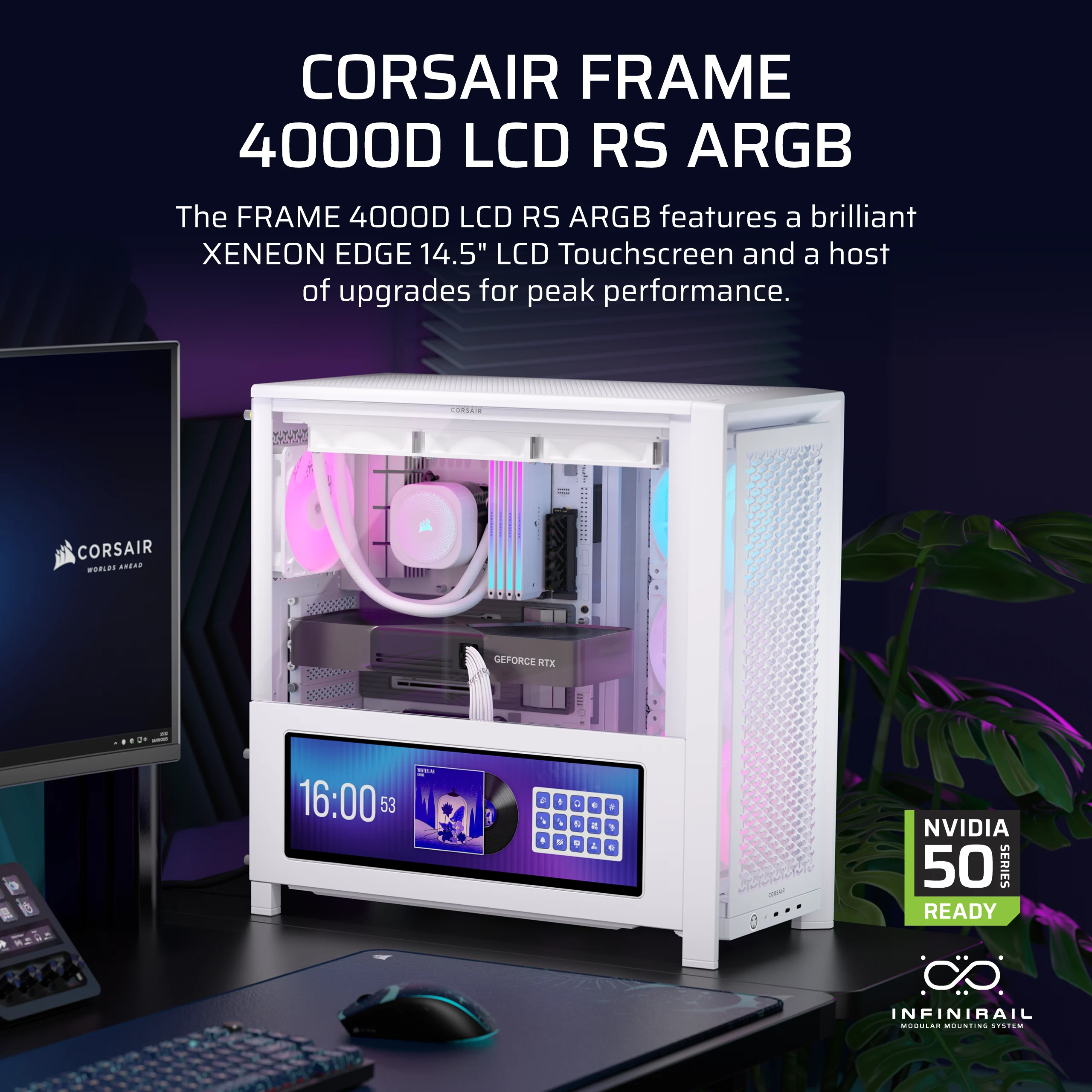 Corsair Frame 4000D LCD RS Performance Mid-Tower White - Tower - ATX, Ansicht 2