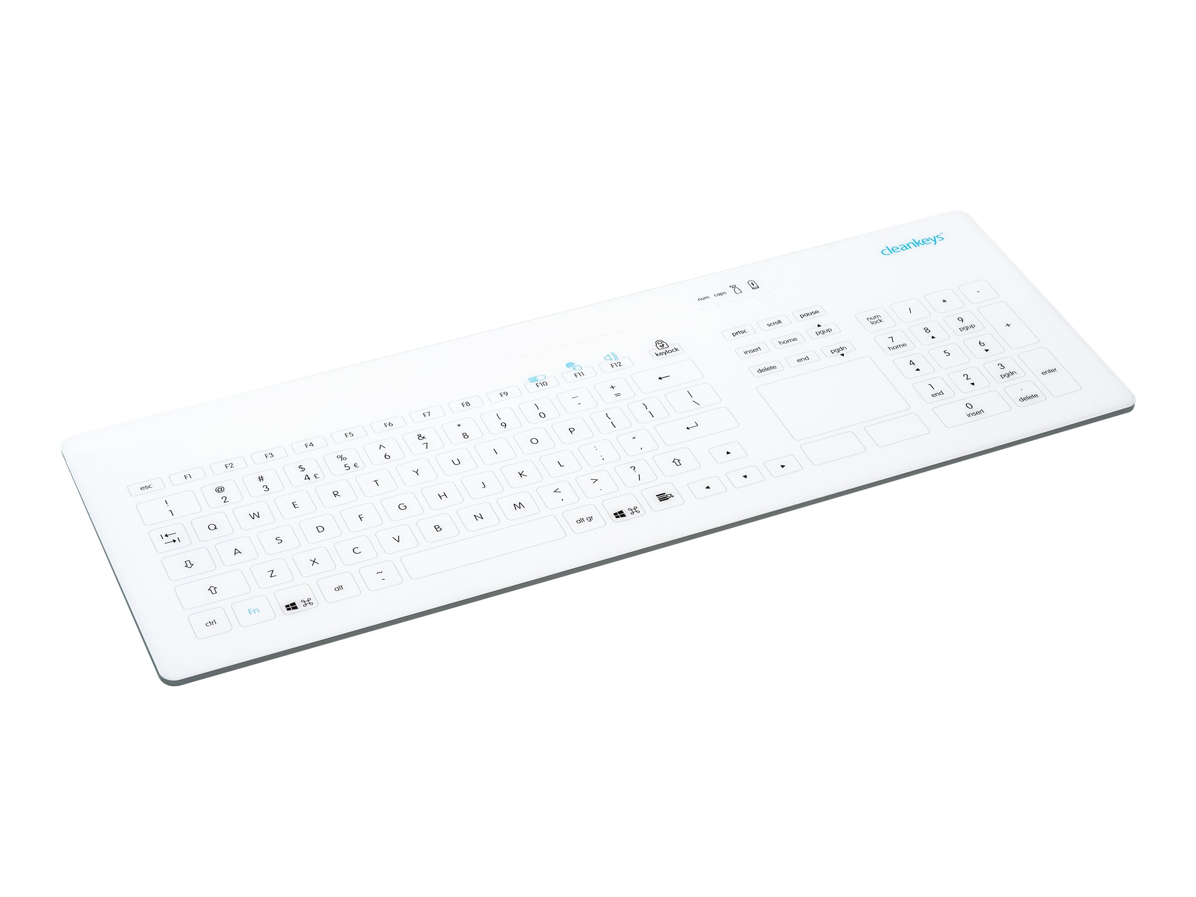 GETT CleanKeys CK4W - Tastatur - mit Touchpad - kabellos