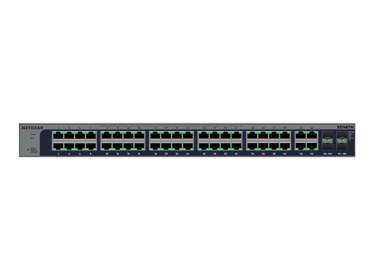 Netgear S3600 Series XS748TM - Switch - 2+/L3 Lite - Smart - 44 x 10GBase-T + 4 x 10 Gb Ethernet SFP+ (Uplink)