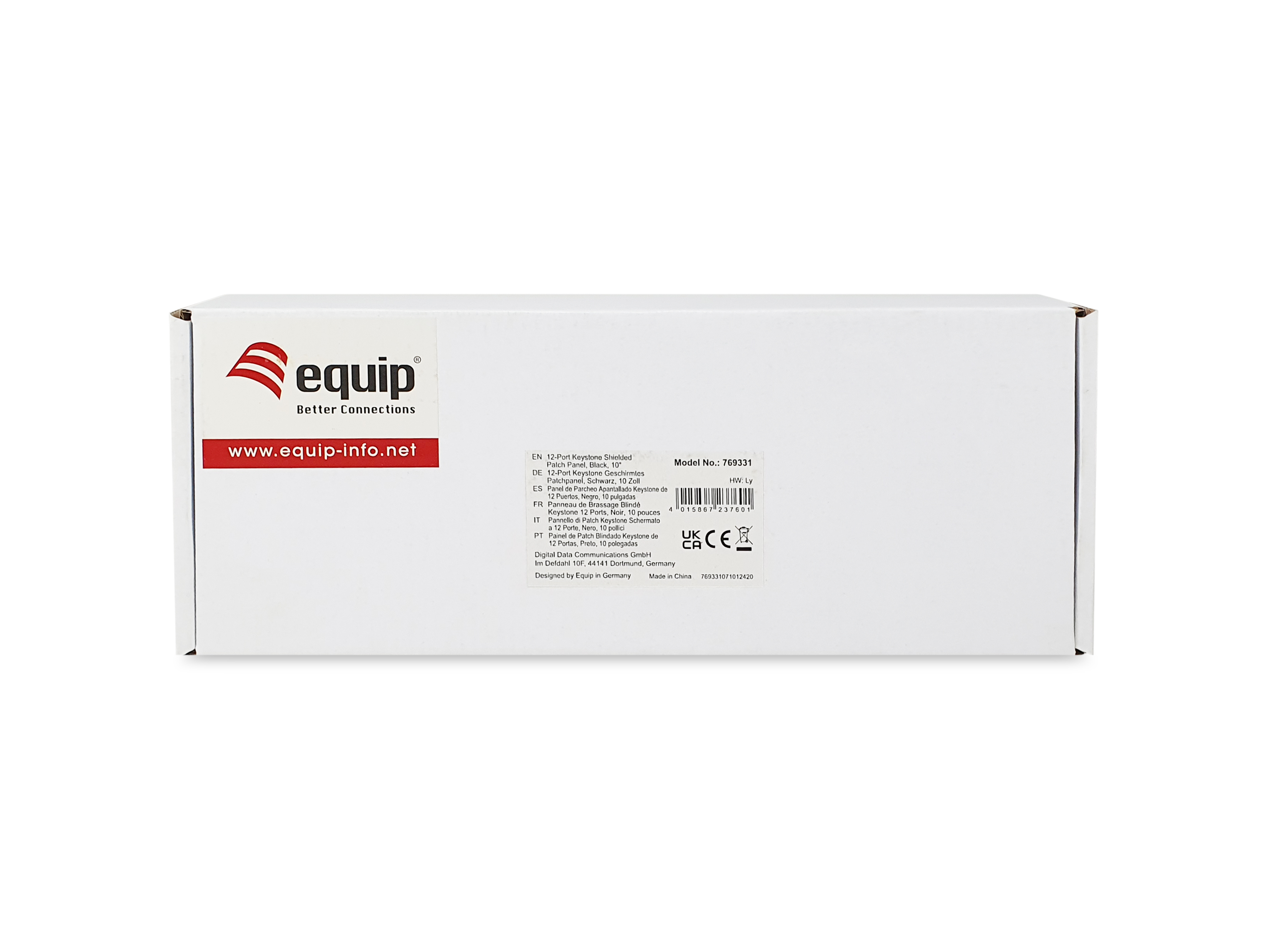 Equip Patchpanel 12x Cat6A 10 FTP 1HE Keystone Montage sw - Patch-Panel, Ansicht 3