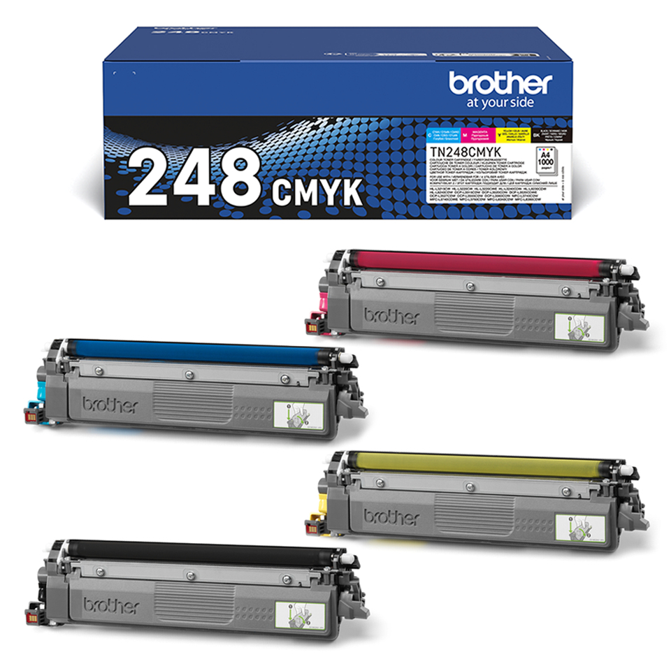 Brother TN248VAL Multipack - 4er-Pack - Schwarz, Gelb, Cyan, Magenta, Ansicht 4