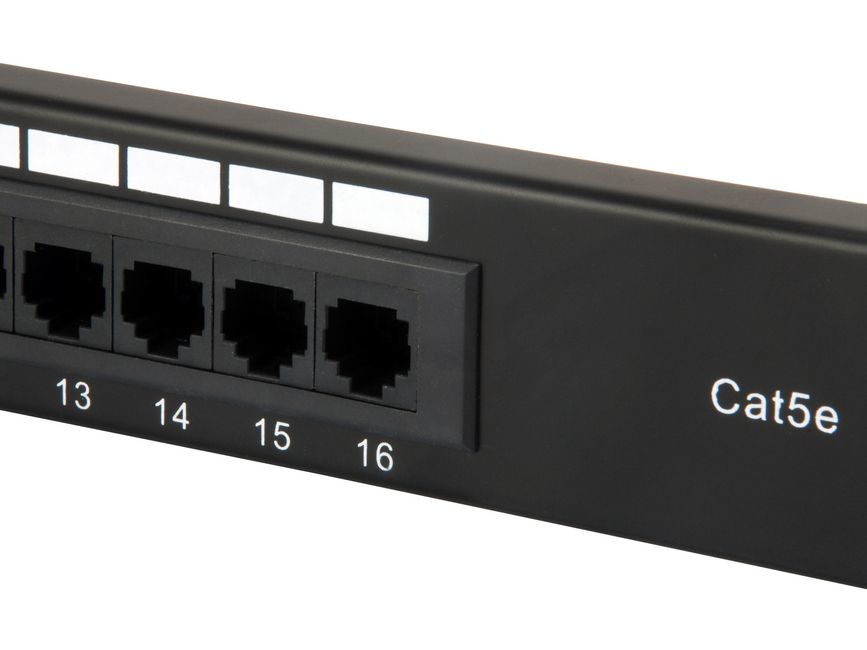 Equip 16-Port Cat.5e Ungeschirmtes Patch Panel - Black - 10/100/1000Base-T(X) - Gigabit Ethernet - 1000 Mbit/s - RJ-45, Ansicht 4