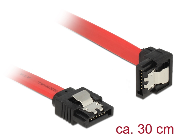 Delock 83978, 0,3 m, SATA 7-pin, SATA 7-pin, Männlich/Männlich, Schwarz, Rot, Gerade