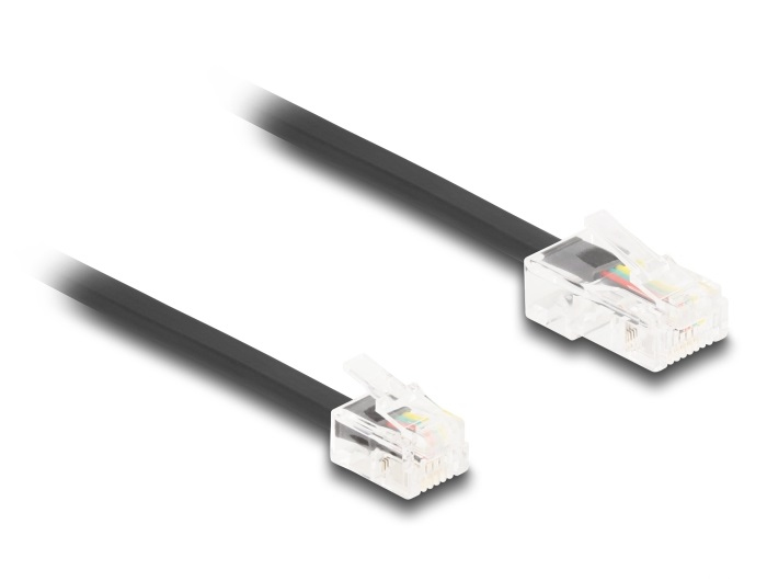 Delock Telefonkabel RJ45 Stecker zu RJ11 schwarz 2 m - Netzwerk - Telefon, Ansicht 2