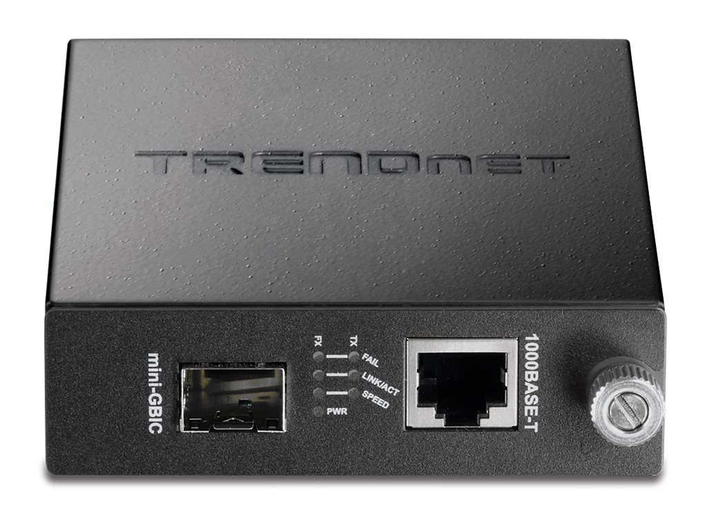 TRENDnet TFC-1000MGA - Medienkonverter - 1GbE - 10Base-T 100Base-TX 1000Base-T - RJ-45  SFP (mini-GBIC)