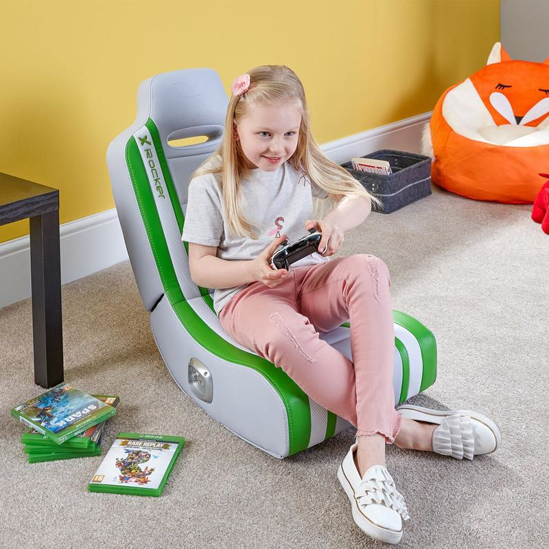 XRocker X Rocker Shadow 2.0 - Konsolen-Gamingstuhl - Gepolsterter Sitz - Gepolsterte Rückenlehne - Weiß - Rot - Weiß, Ansicht 2