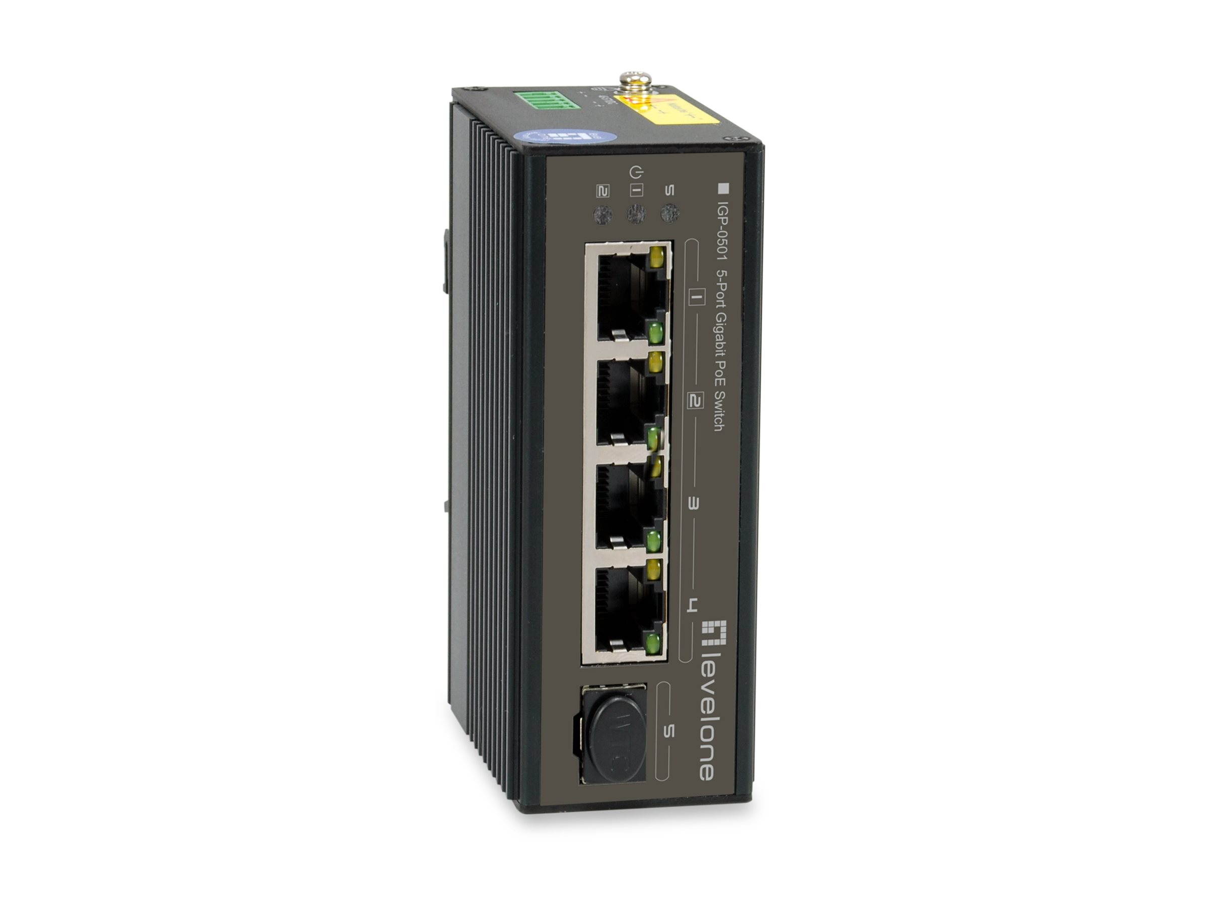 LevelOne IGP-0502 - Switch - -40 °C bis 75 °C - 4 x 10/100/1000 (PoE+)