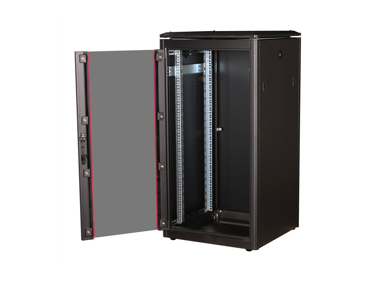 ROLINE 19 Zoll Netzwerkschrank Pro 16 HE 600x800 BxT Glastür schwarz, Ansicht 3