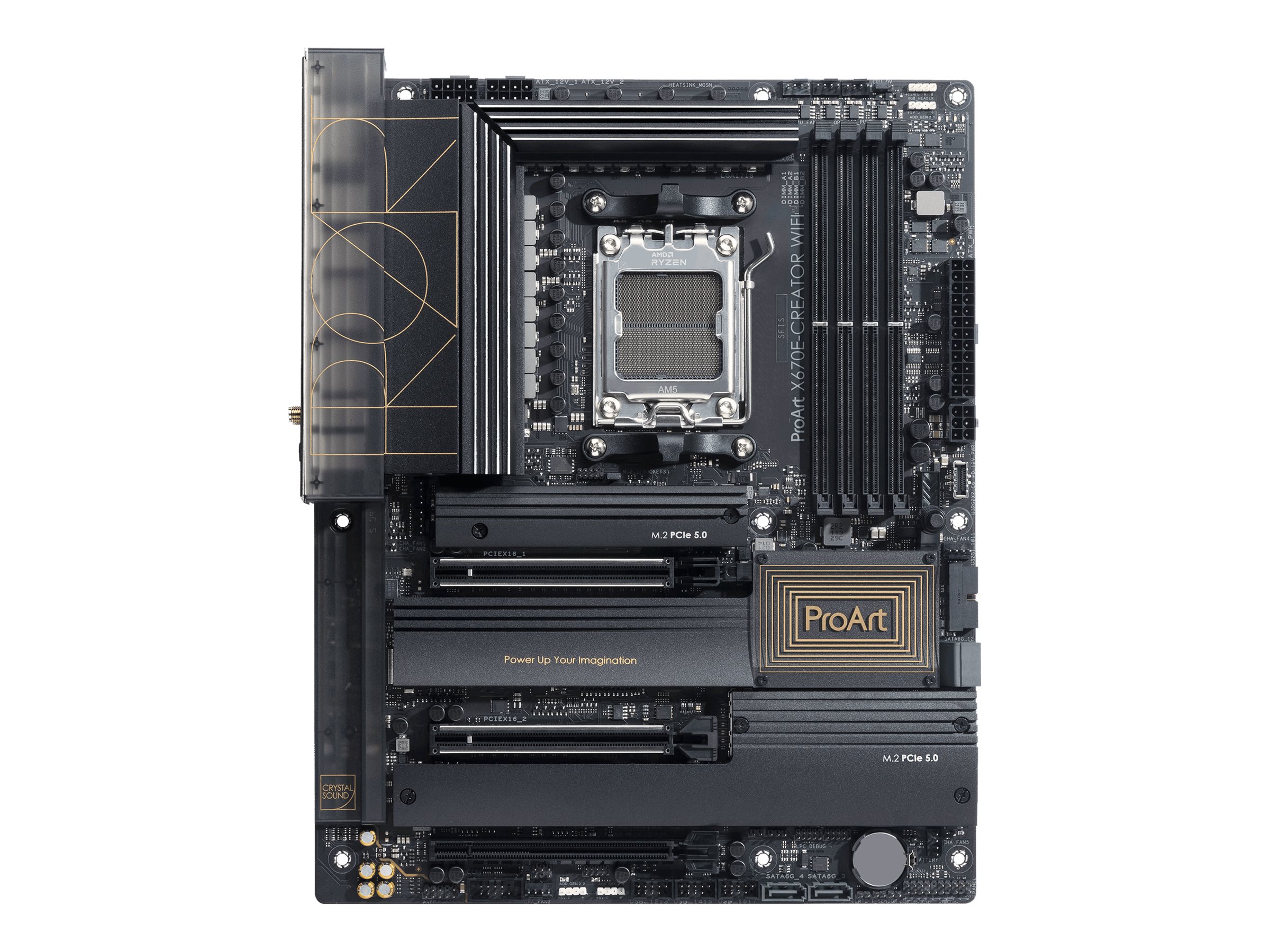 ASUS ProArt X670E-Creator WiFi - Motherboard - ATX - Socket AM5 - AMD X670E Chipsatz - USB4, USB-C 3.2 Gen 2x2, USB 3.2 Gen 2 - 2.5 Gigabit LAN, 10 Gigabit LAN, Wi-Fi 6E, Bluetooth - Onboard-Grafik (CPU erforderlich)