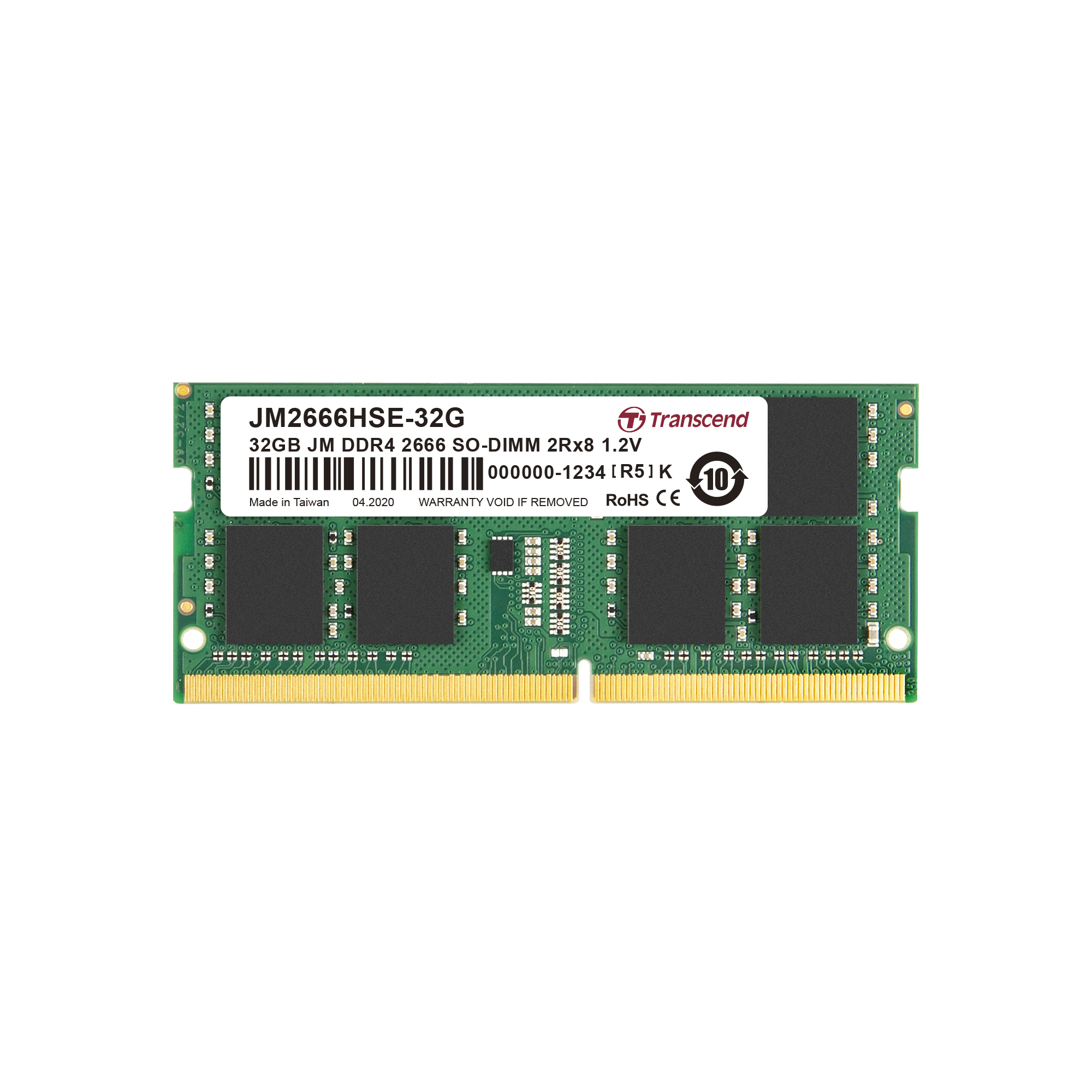 Transcend JetRAM - DDR4 - Modul - 32 GB - SO DIMM 260-PIN - 2666 MHz, Ansicht 2