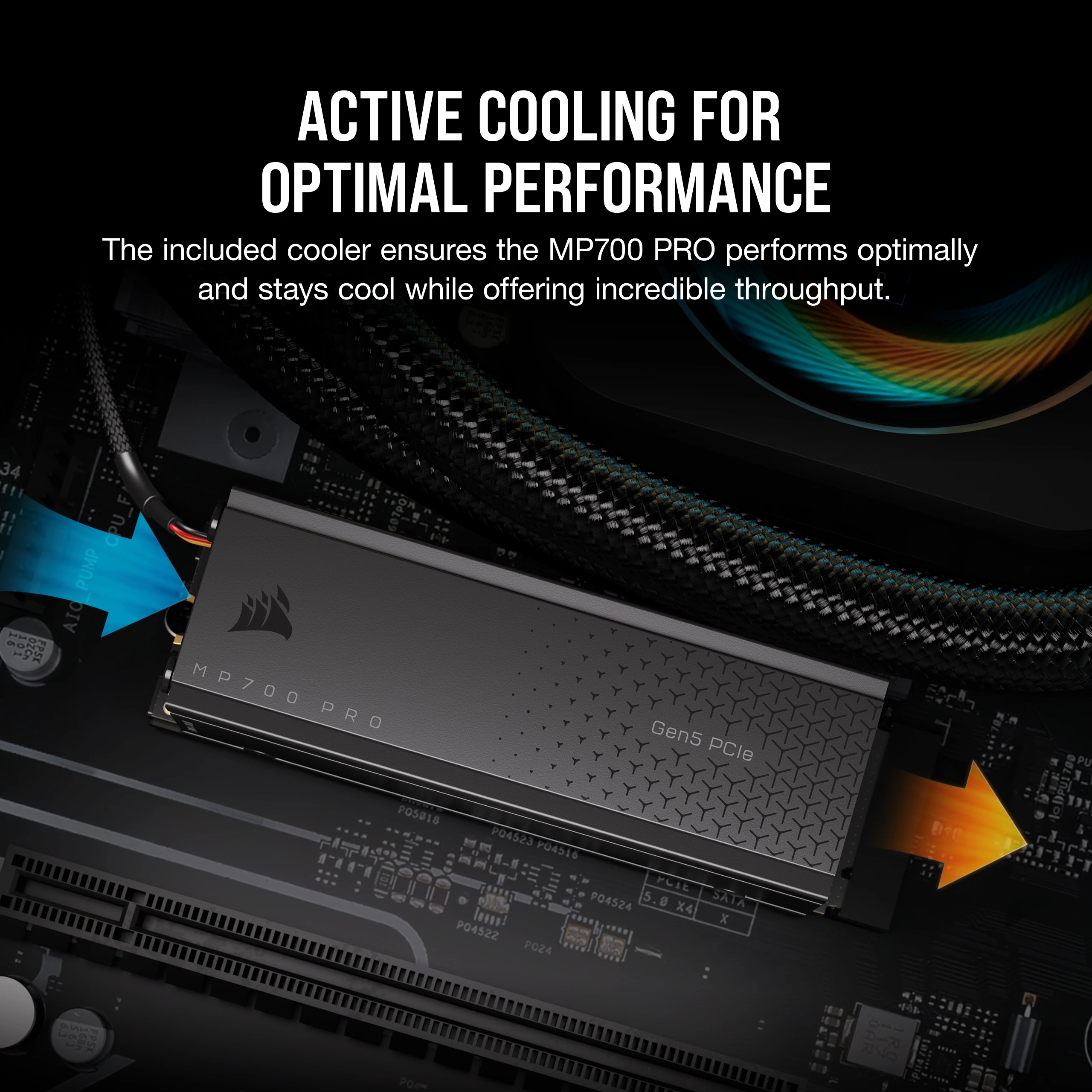Corsair SSD MP700 PRO M.2 2TB PCIe 5x4 w/HS 2280, Ansicht 4