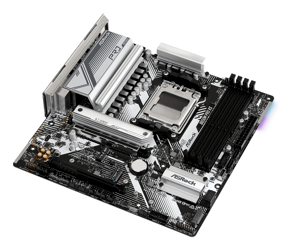 ASRock B650M PRO RS - Motherboard - micro ATX - Socket AM5 - AMD B650 Chipsatz, Ansicht 2