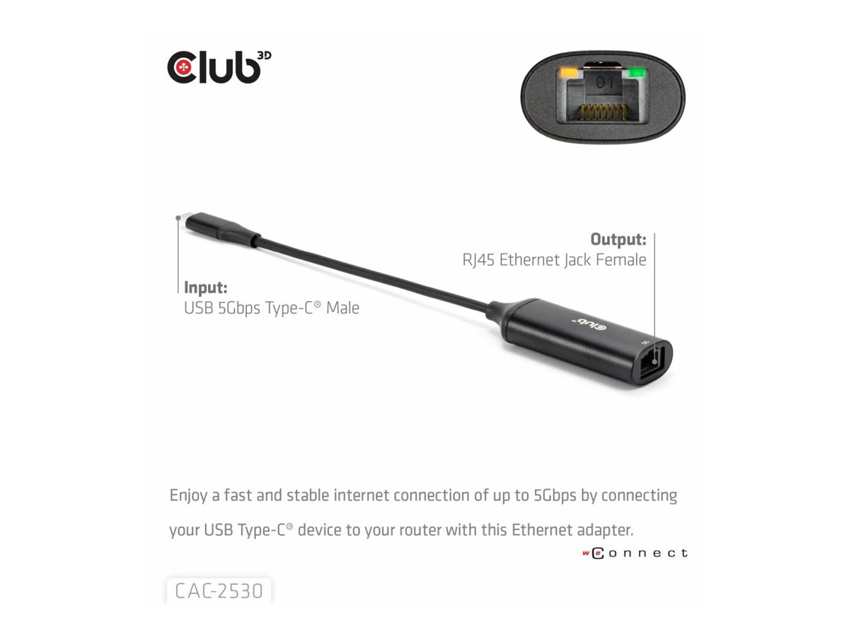 Club 3D Netzwerkadapter - USB-C - 100M/1G/2.5G/5, Ansicht 3