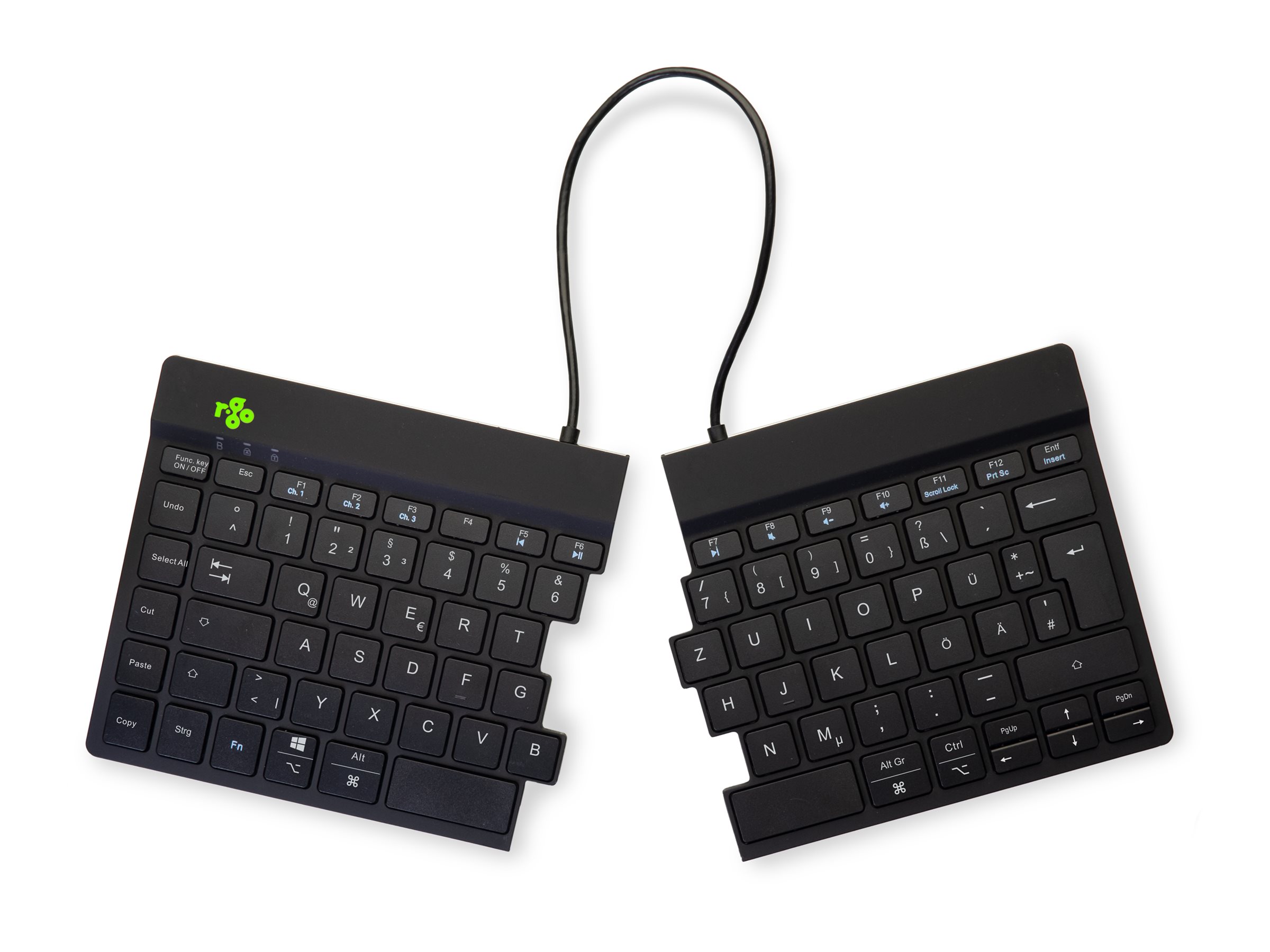 R-Go Ergonomische Tastatur Split break - Tastatur - TL: Deutsch, QWERTZ - Schwarz, Ansicht 3