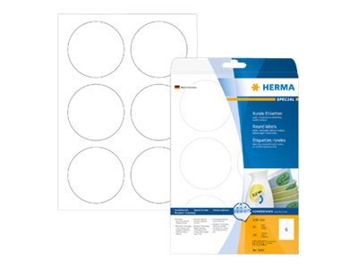 HERMA Special - Papier - matt - selbstklebend, entfernbarer Klebstoff - weiß - 85 mm rund 150 Etikett(en) (25 Bogen x 6), Ansicht 2