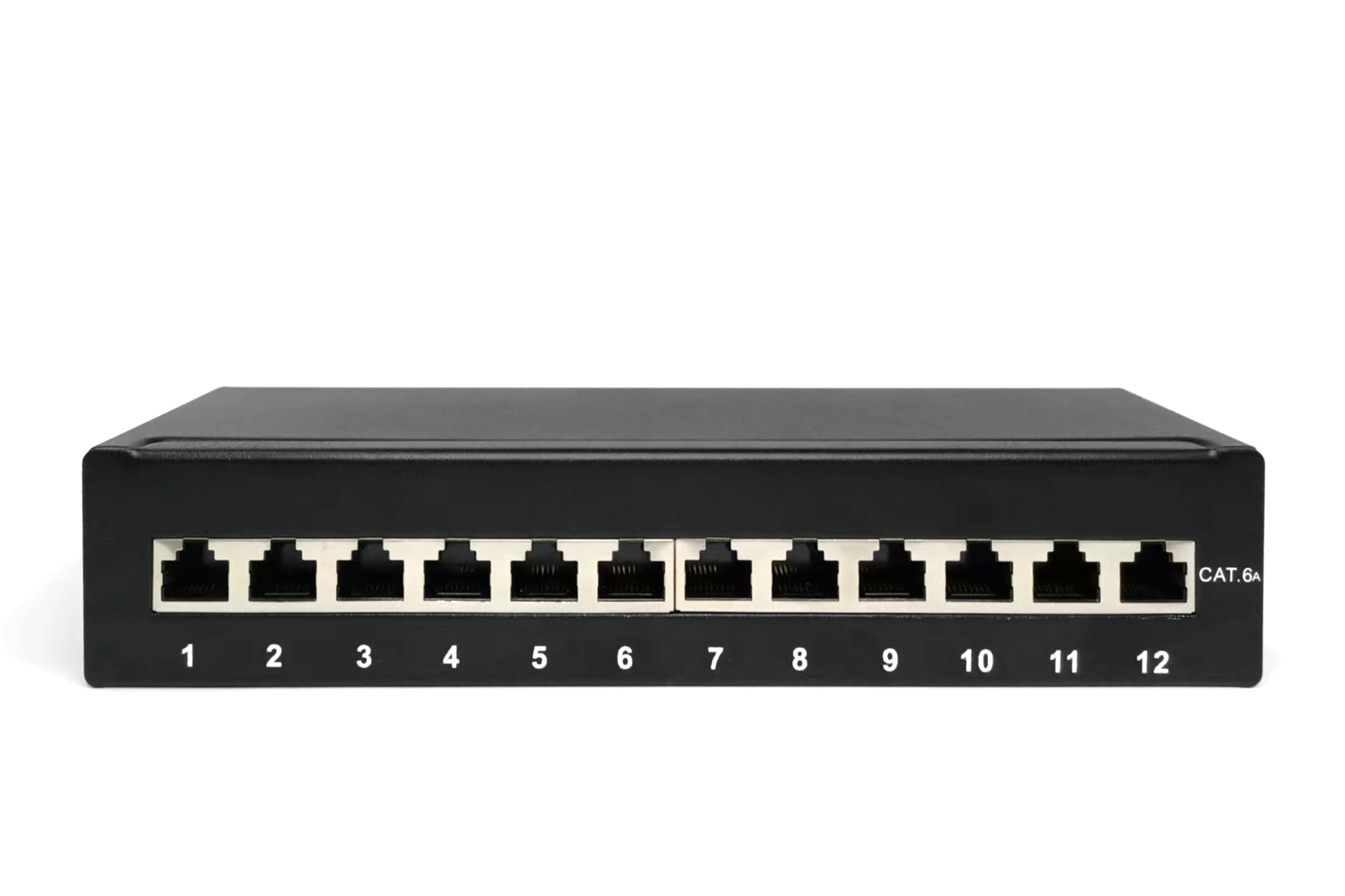 DIGITUS Desktop CAT 6A, Klasse EA Patch Panel, geschirmt, schwarz, Ansicht 4