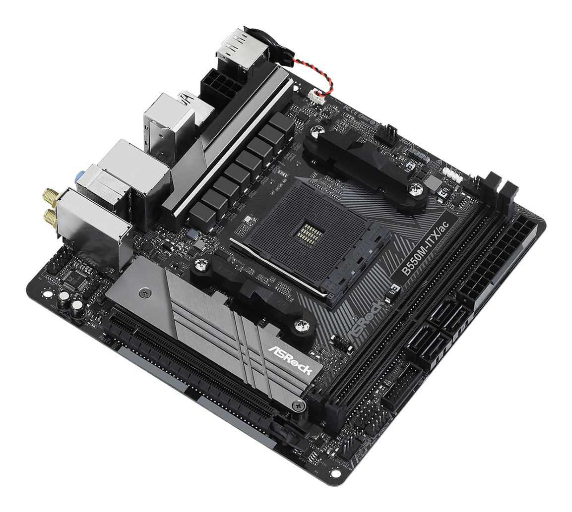 ASRock B550M-ITX/ac - Motherboard - Mini-ITX - Socket AM4 - AMD B550 Chipsatz, Ansicht 2