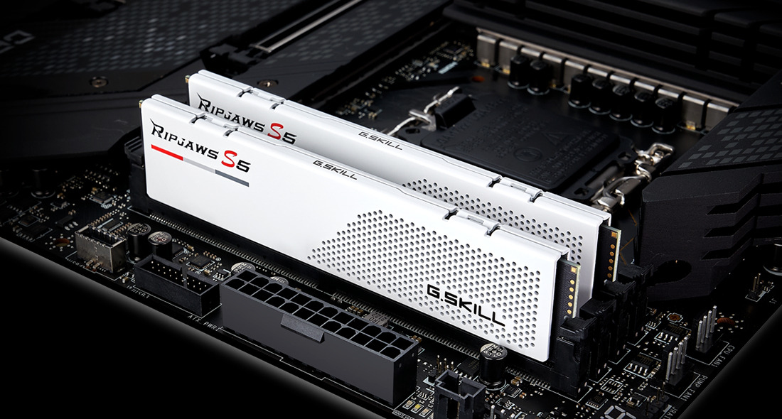 G.Skill Ripjaws S5 F5-6000J3036F48GX2-RS5W, 96 GB, 2 x 48 GB, DDR5, 6000 MHz - Komponente für: PC, Ansicht 2