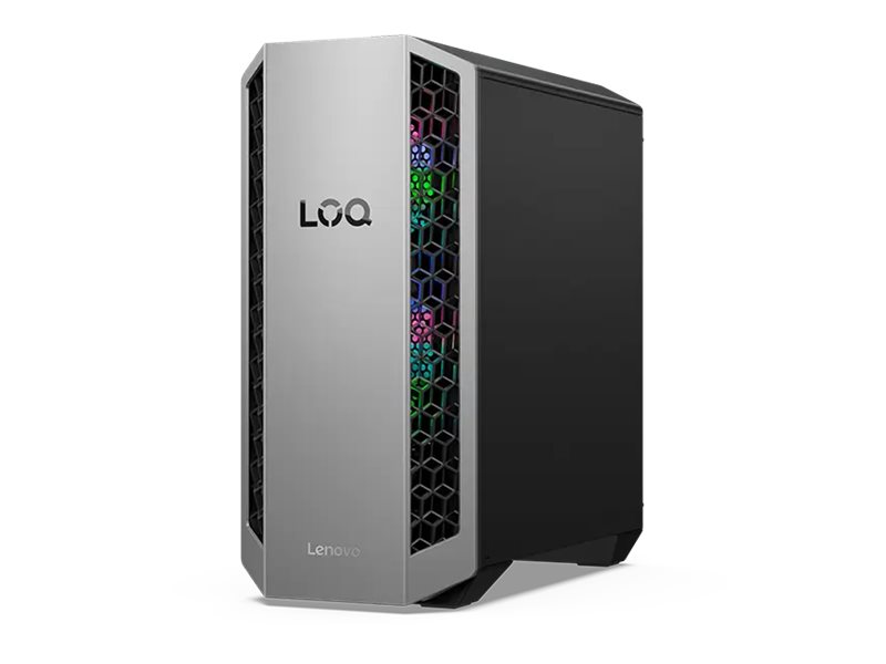 Lenovo LOQ 26ADR10 91DF - Tower - Ryzen 7 8745HX / 3.6 GHz - RAM 16 GB - SSD 1 TB - NVMe - GeForce RTX 5060 - 1GbE, Wi-Fi 6, Bluetooth, Wi-Fi 7 - WLAN: 802.11a/b/g/n/ac/ax/be, Bluetooth 5.4 - Win 11 Home - Monitor: keiner - luna grau (vorderer Rahmen)