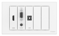 Vision TechConnect TC3 Wall-Mount Faceplate Package - Modulares Faceplate mit Snap-Ins - HD-15 (TC3-PK)