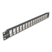 Delock 19? Keystone Patchpanel 16 Port 1 HE schwarz - Rackeinbau - 1U - Schwarz - Metall - 44 mm - 482 mm