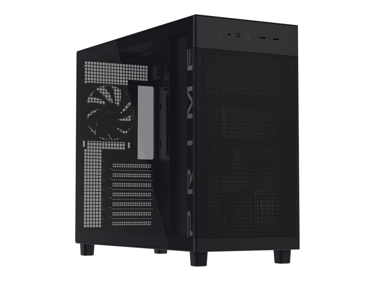 ASUS Prime AP303 - ATX-Gehäuse - micro ATX - Seitenteil mit Fenster (gehärtetes Glas)