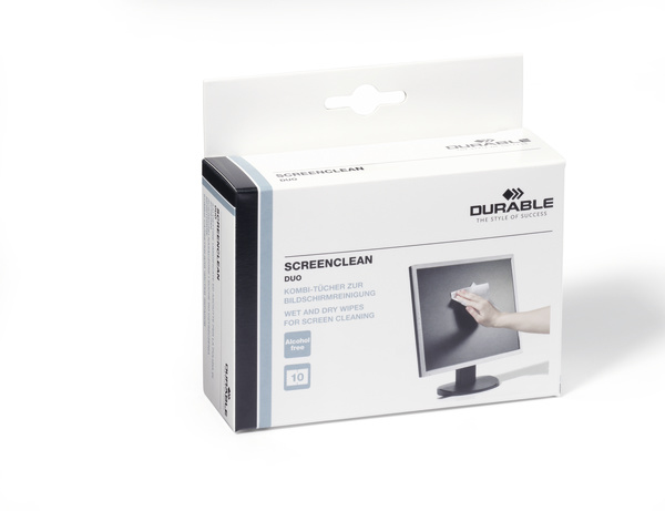 Durable Screenclean DUO - Reinigungstücher (Wipes) (Packung mit 10), Ansicht 3