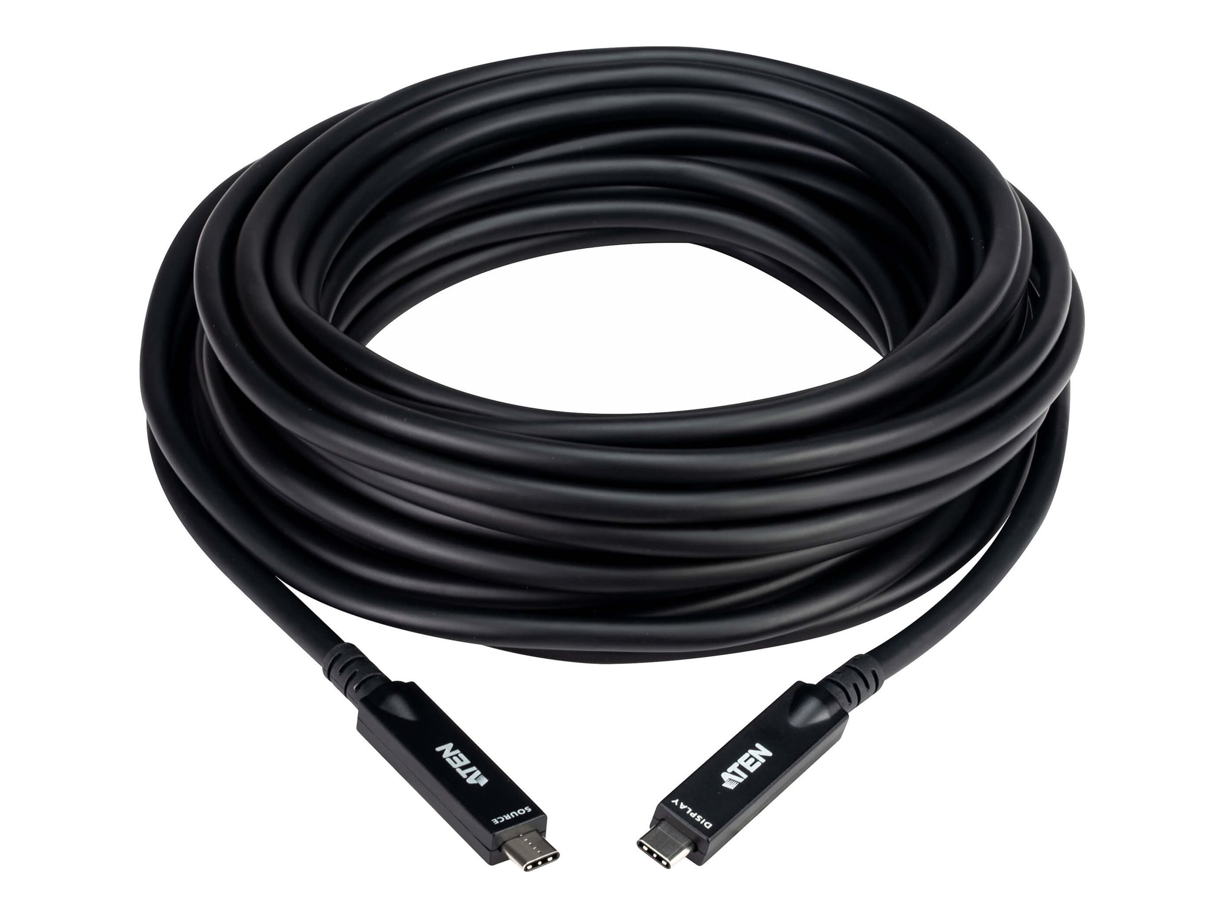 ATEN USB-Kabel - USB-C (M) zu USB-C (M) - USB 3.2 Gen 2 / DisplayPort 2.1 - 5 V - 10 m - Active Optical Cable (AOC)