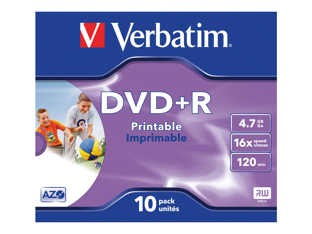 Verbatim DVD+R 4.7GB 16x  JC 10er printable