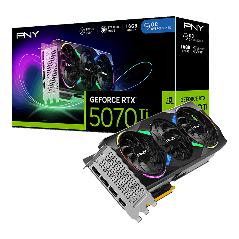 PNY RTX 5070TI Gaming Triple Fan ARGB - PCI-Express - 16.384 MB, Ansicht 2