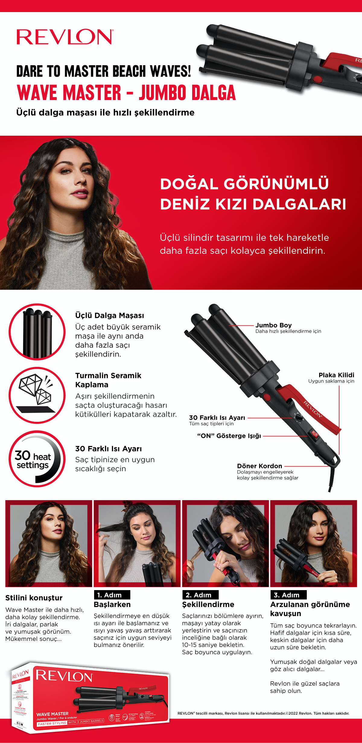 Revlon RVIR3056UKE - Haar-Styling-Set - Warm - Schwarz - Rot - 2,5 m, Ansicht 2