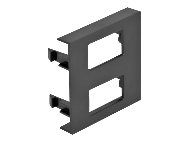 Delock Easy 45 - Einrastmodul - 45 x 45 mm rechteckiger Ausschnitt 125 x 215 mm - 2-fach - Schwarz (Packung mit 5)