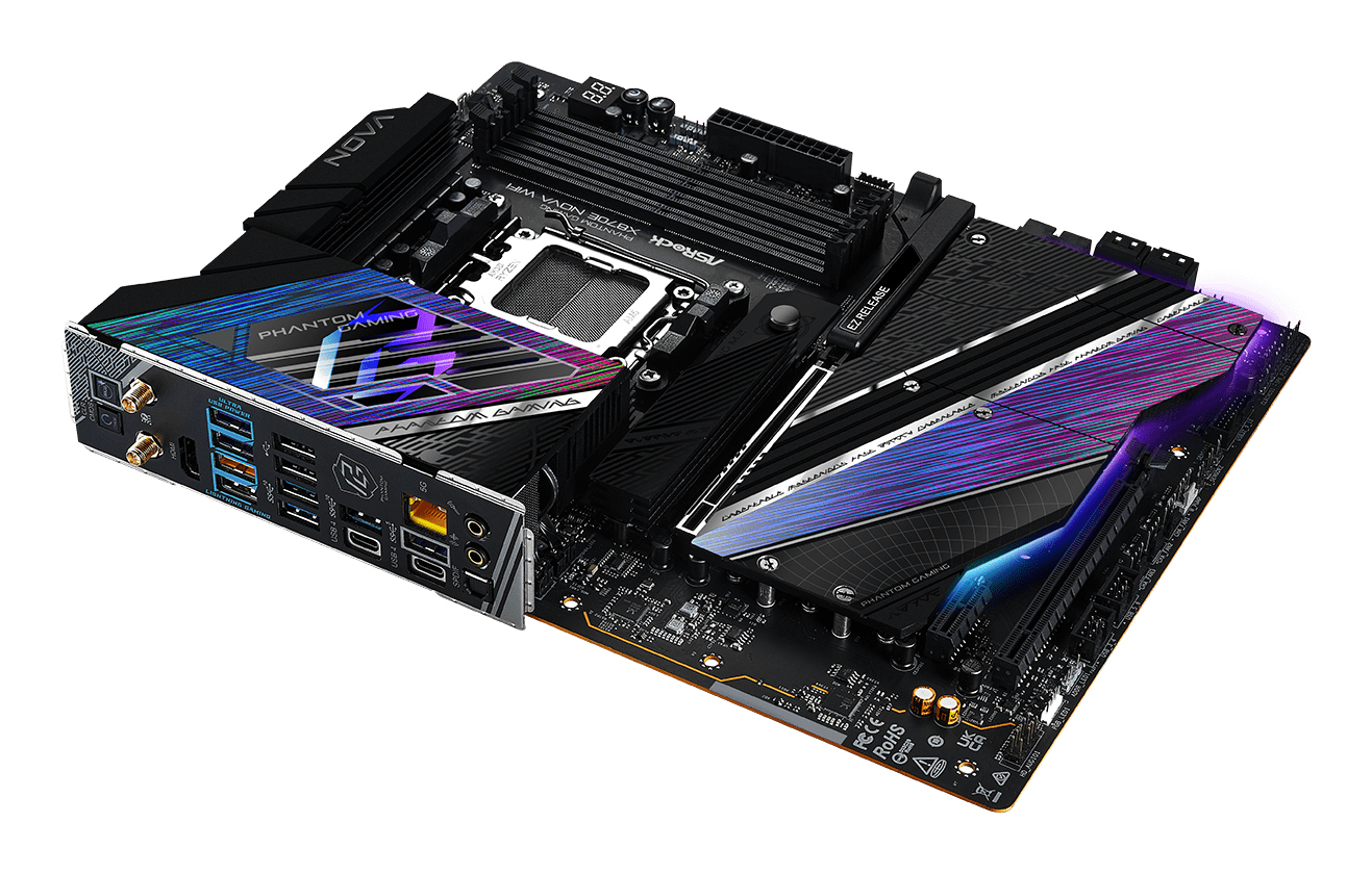 ASRock Phantom Gaming X870E NOVA WiFi - Motherboard - ATX - Socket AM5 - AMD X870E Chipsatz - USB4, USB 3.2 Gen 1, Ansicht 3
