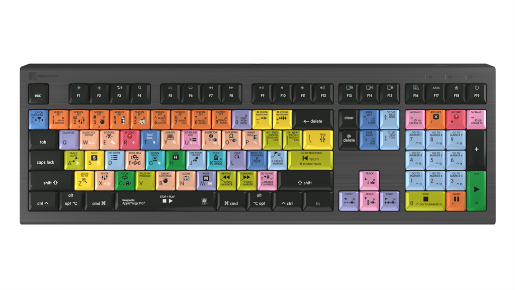 Logickeyboard Apple Logic Pro X Astra 2 - Tastatur - TL: UK, QWERTY, Ansicht 2