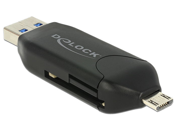 Delock Micro USB OTG Card Reader + USB 3.0 A male - Kartenleser (MS, MMC, SD, microSD, SDHC, SDXC), Ansicht 2