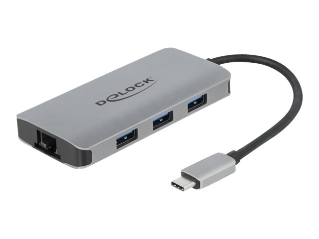 Delock USB 3.2 Gen 1 Hub with 4 Ports and Gigabit LAN and PD