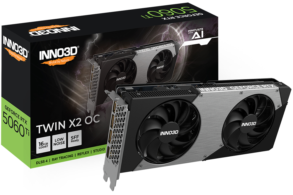 Inno3D GeForce RTX 5060 Ti 16GB TWIN X2 OC - Grafikkarten, Ansicht 3