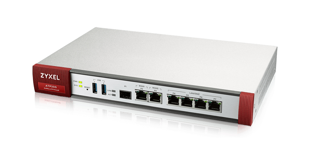 ZyXEL ATP200, 2 Gbit/s, 0,5 Gbit/s, 40 Gbit/s, 10 Transaktionen/Sek, 450/450 Gbit/s, 45,38 BTU/h