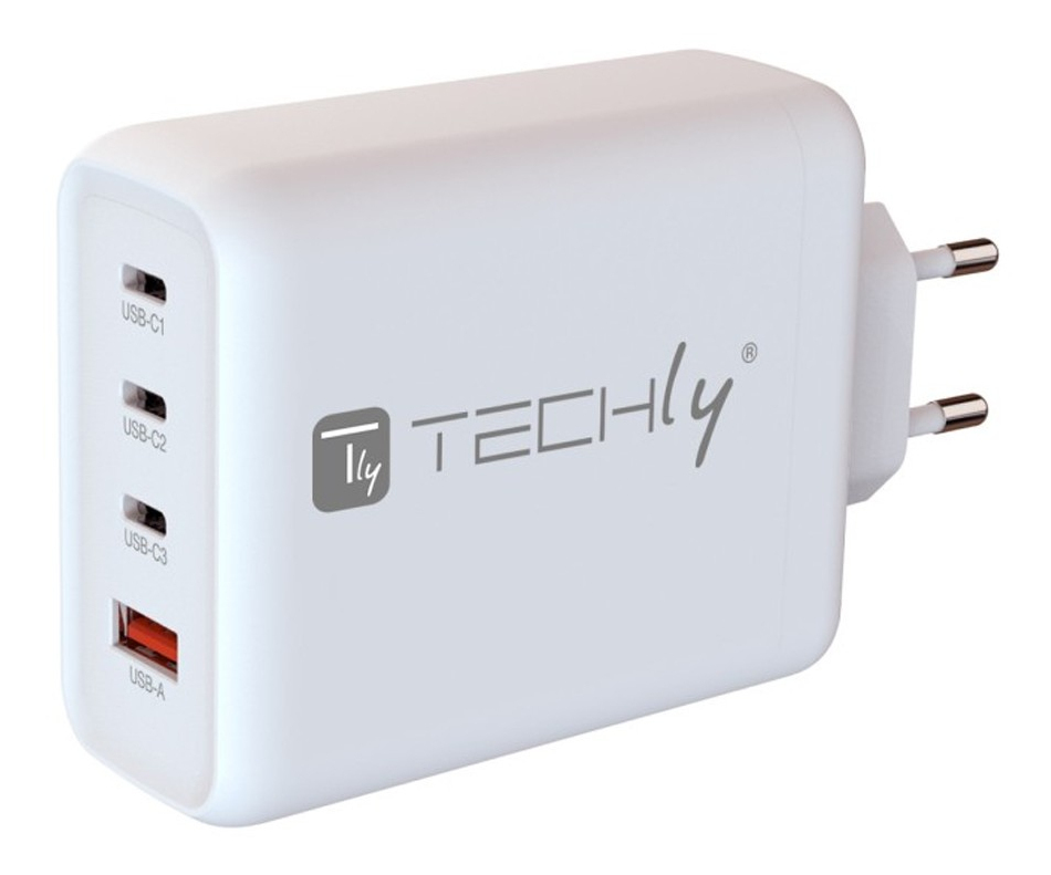 Techly GaN Ladegerät 3x USB-C und 1x USB-A, Ansicht 2