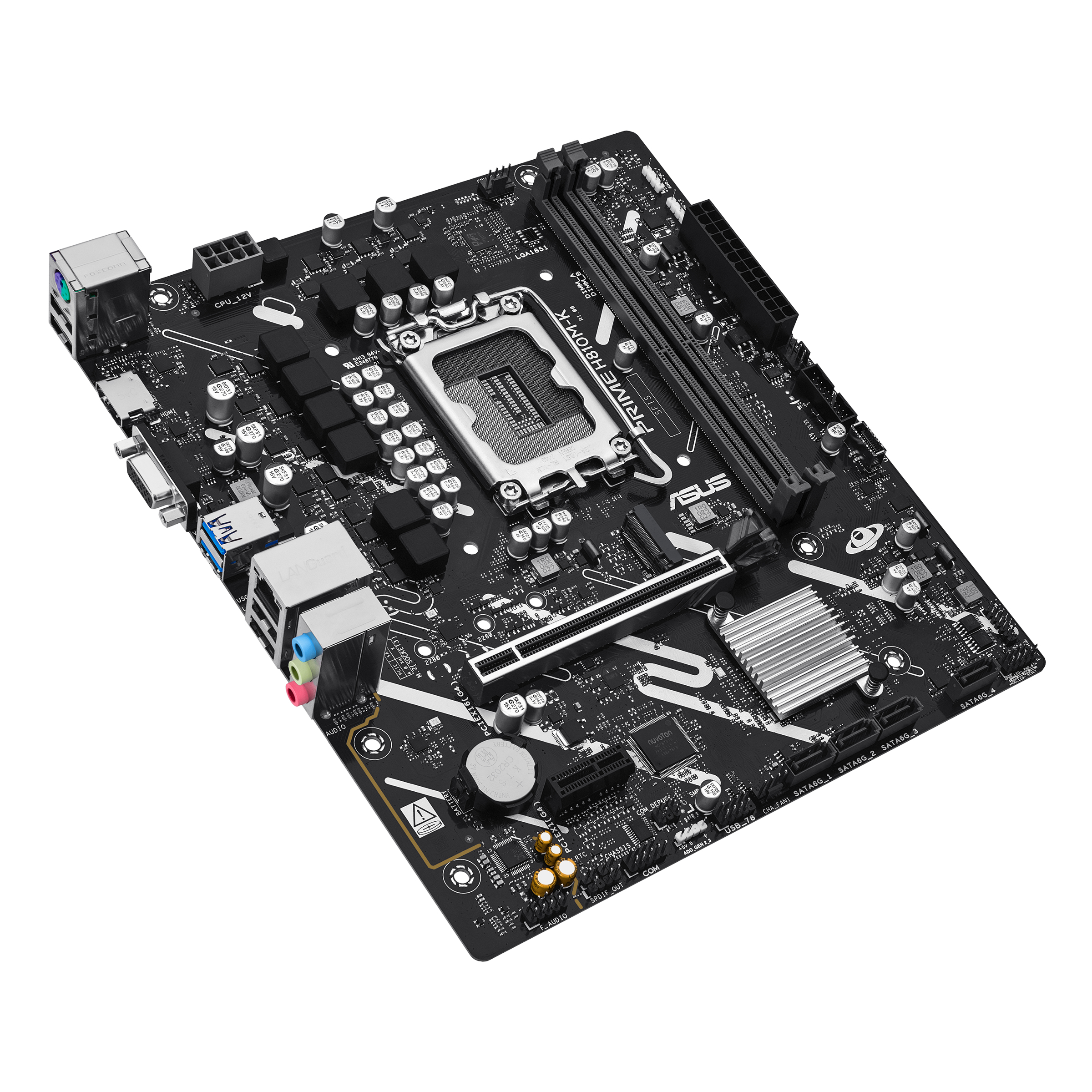 ASUS PRIME H810M-K-mATX Mainboard Sockel 1851 HDMI/VGA - Mainboard - Intel Sockel 1851 (Core Ultra 100&200), Ansicht 4