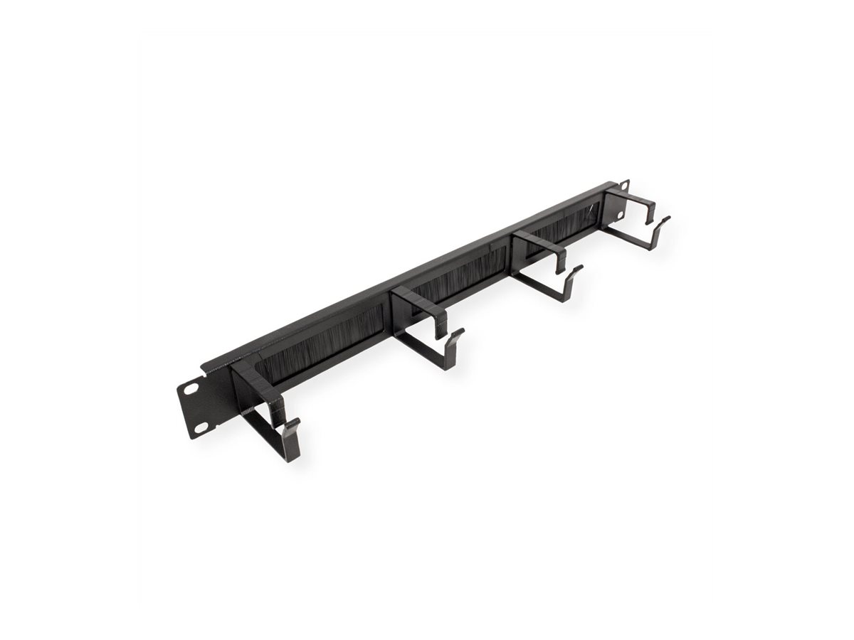ROLINE 19 Zoll Rangierpanel 1 HE mit Bürstenleiste 44x60mm schwarz, Ansicht 3