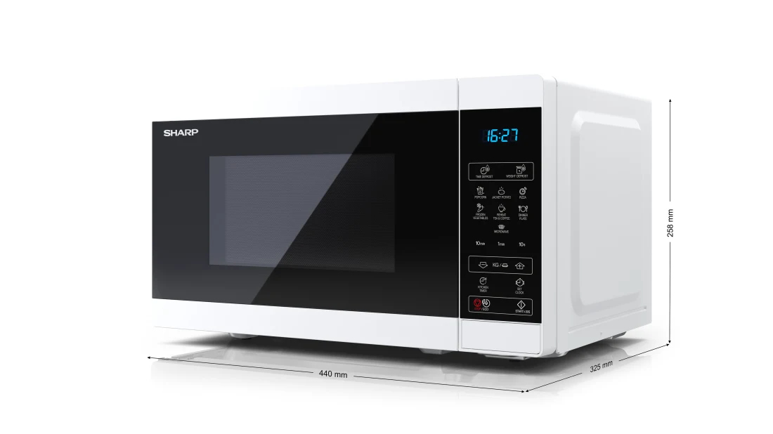 Sharp YC-MS02E-W microwave Countertop Solo 20 L 800 W Black White, Ansicht 2