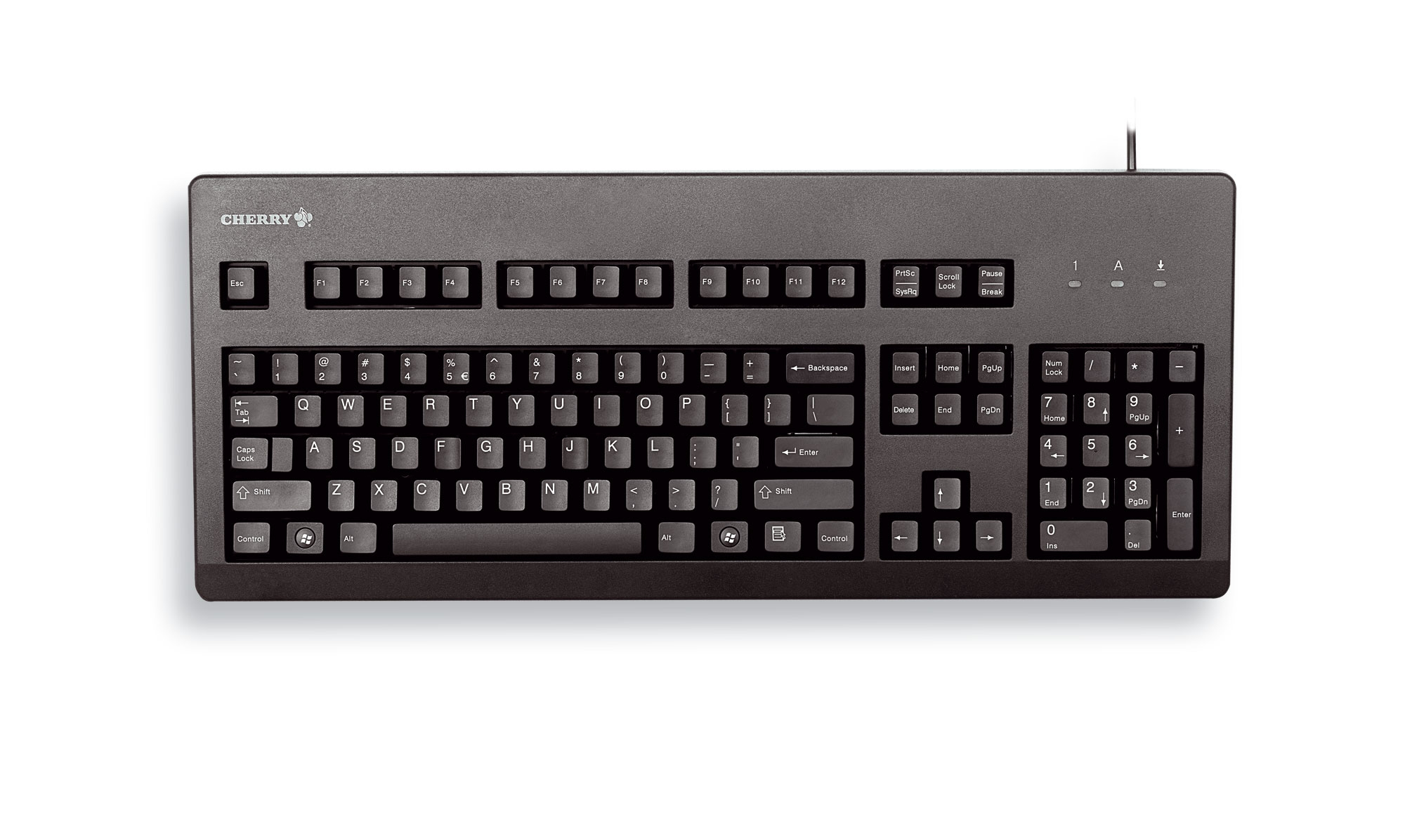 Cherry G80-3000, Volle Größe (100%), Kabelgebunden, USB, Mechanischer Switch, QWERTY, Schwarz