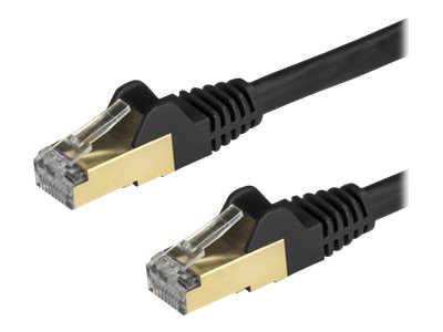 StarTech.com 1.5m CAT6A Ethernet Cable, 10 Gigabit Shielded Snagless RJ45 100W PoE Patch Cord, CAT 6A 10GbE STP Network Cable w/Strain Relief, Black, Fluke Tested/UL Certified Wiring/TIA - Category 6A - 26AWG (6ASPAT150CMBK) - Patch-Kabel - RJ-45 (M)...