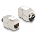 Delock Keystone Modul RJ45 Buchse zu LSA Cat.6A STP mit Verschlussclip und kabelbinderfrei - RJ45 - Silber - Weiß - Männlich - Gerade - Zink - Cat6a