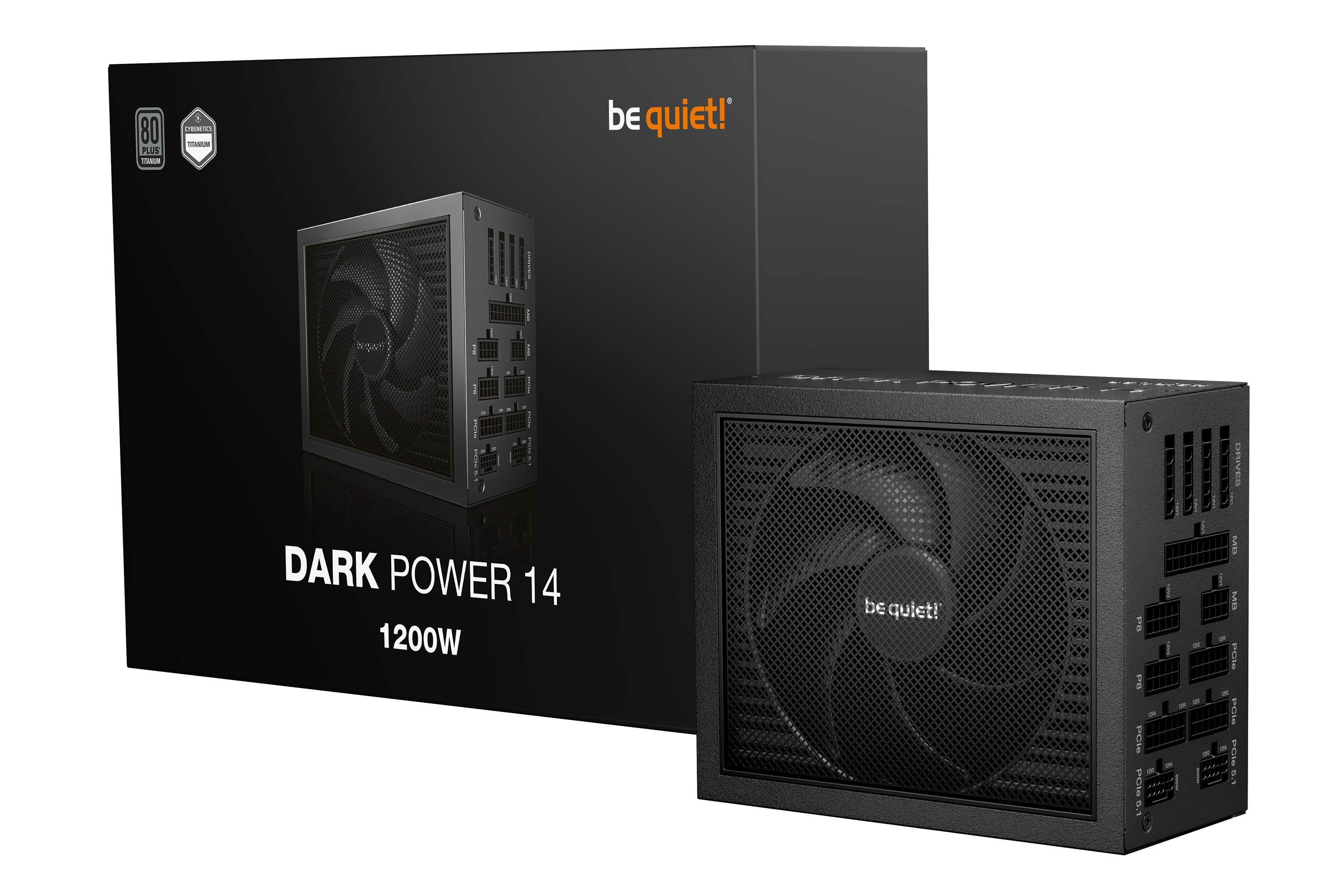 Be Quiet! DARK Power 14 1200W schwarz 2x 12-Pin High Power GPU 4x PCIe Kabelmanagement, Ansicht 3